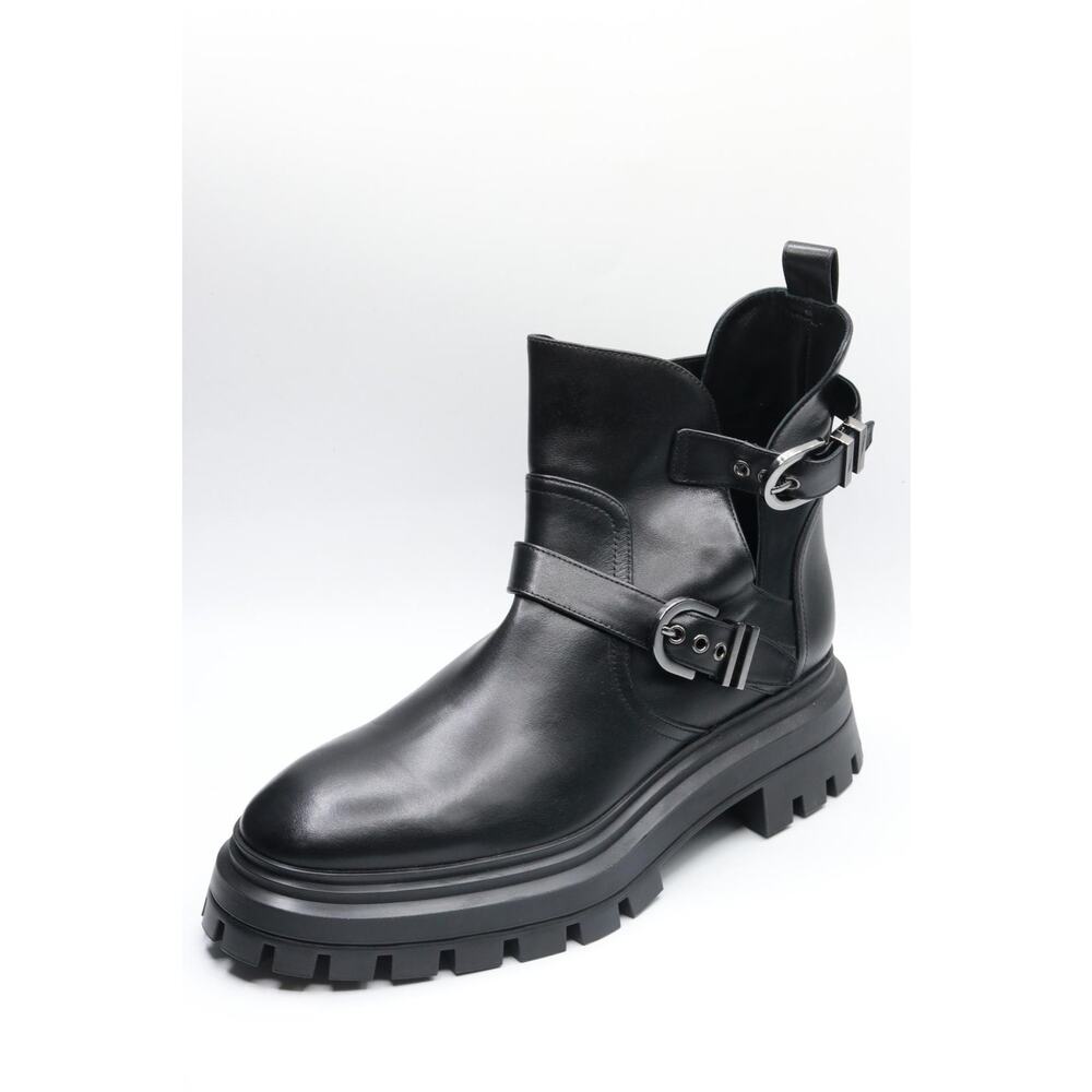 Stuart Weitzman Women's Maverick Bedford Moto Booties, Black, 9.5 M..